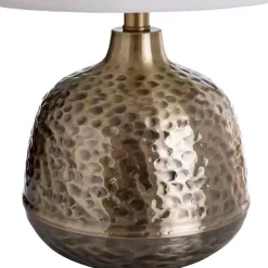 Kirklands Home Hammered Brass Accent Table Lamp White Hot