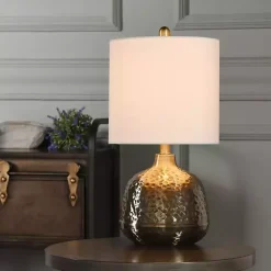 Kirklands Home Hammered Brass Accent Table Lamp White Hot