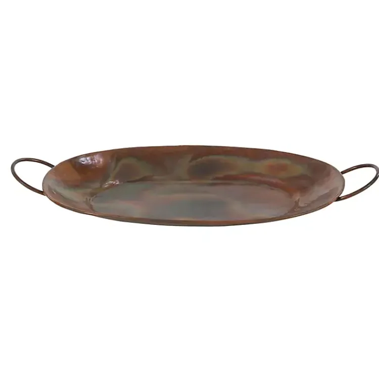 Decorative Trays>Kirklands Home Hammered Copper 3-pc. Iridescent Tray Set Brown