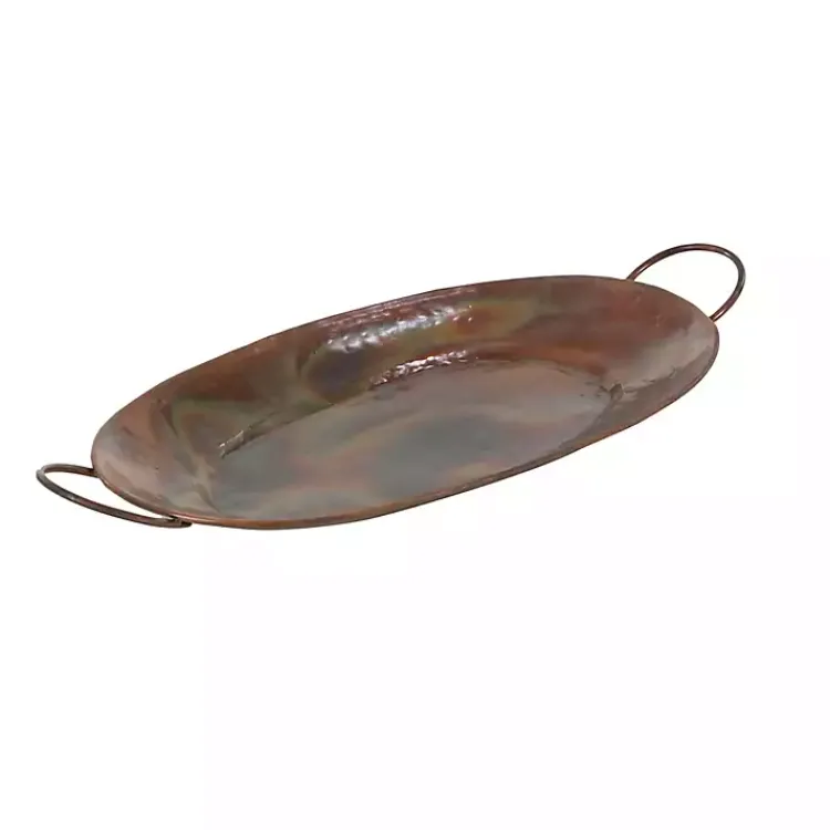 Decorative Trays>Kirklands Home Hammered Copper 3-pc. Iridescent Tray Set Brown