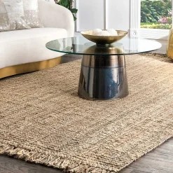 Kirklands Home Hand Woven Chunky Loop Jute Caspar Area Rug, 4x6 Tan Sale