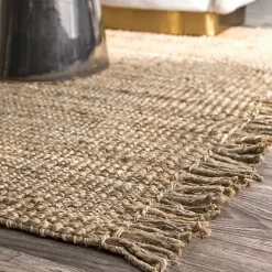 Kirklands Home Hand Woven Chunky Loop Natural Jute Area Rug, 5x7 Tan Sale