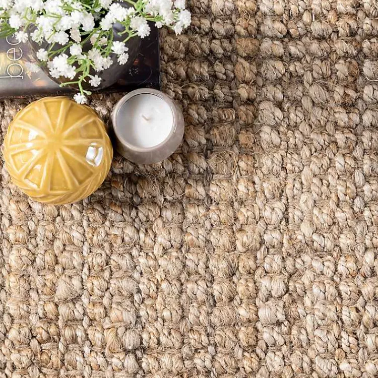 Kirklands Home Hand Woven Looped Natural Jute Area Rug, 12x15 New