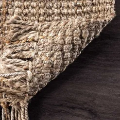 Kirklands Home Hand Woven Looped Natural Jute Area Rug, 12x15 New