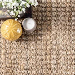 Kirklands Home Hand Woven Looped Natural Jute Area Rug, 9x12 Tan Discount