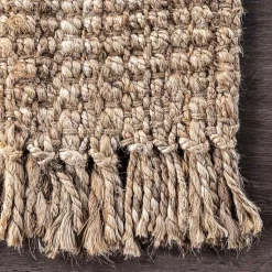 Kirklands Home Hand Woven Looped Natural Jute Area Rug, 9x12 Tan Discount