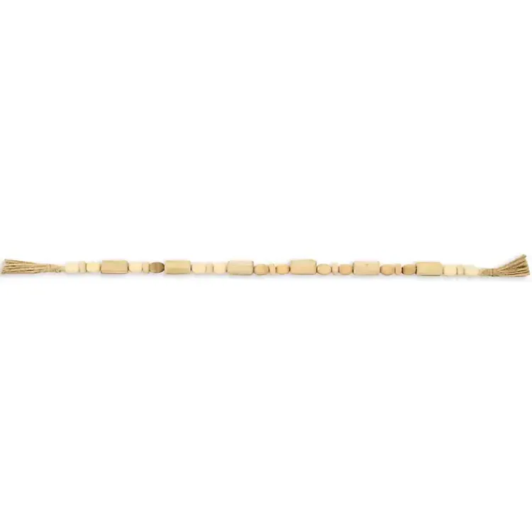 Decorative Accents>Kirklands Home Handcrafted Natural Wood Beaded Garland Tan