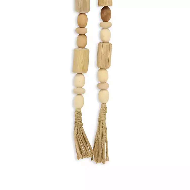 Decorative Accents>Kirklands Home Handcrafted Natural Wood Beaded Garland Tan