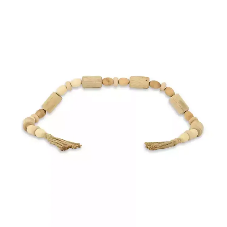 Decorative Accents>Kirklands Home Handcrafted Natural Wood Beaded Garland Tan