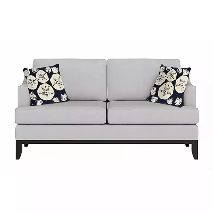 Kirklands Home Handhooked Navy Sand Dollar Outdoor Throw Pillow Outlet