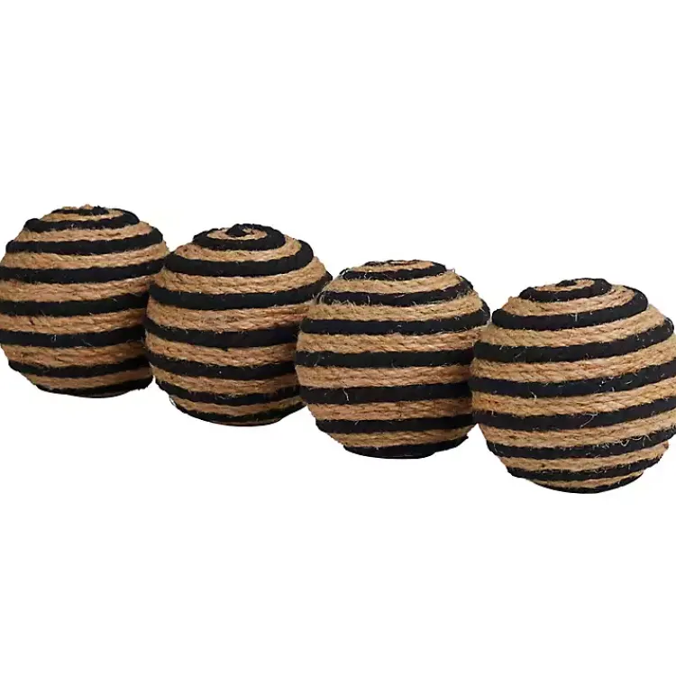 Bowl Filler>Kirklands Home Handmade Black Stripe Jute Rope Orbs, Set of 4