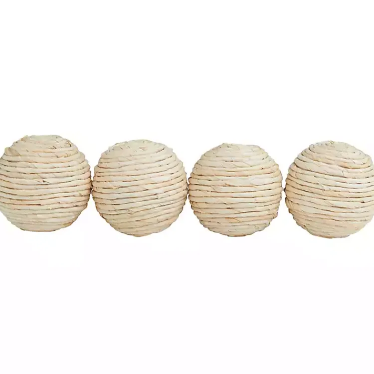 Bowl Filler>Kirklands Home Handmade Wrapped Jute Orbs, Set of 4 Tan