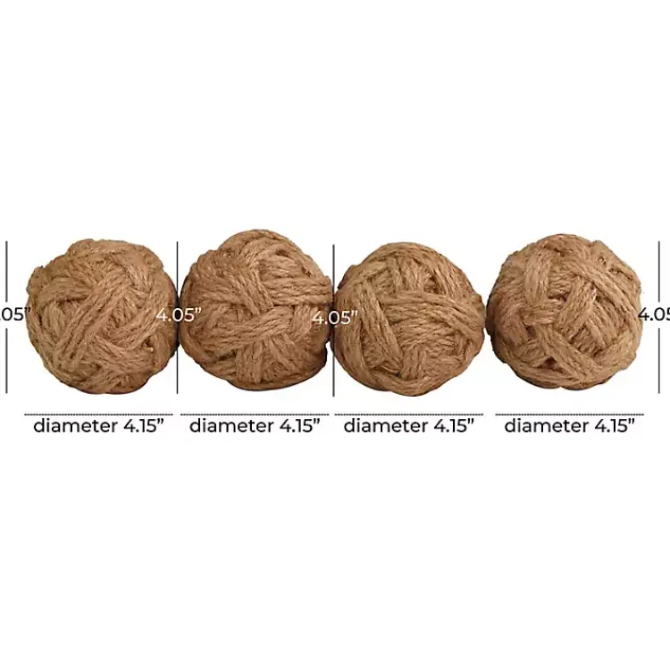 Bowl Filler>Kirklands Home Handmade Woven Rope Jute Orbs, Set of 4 Brown