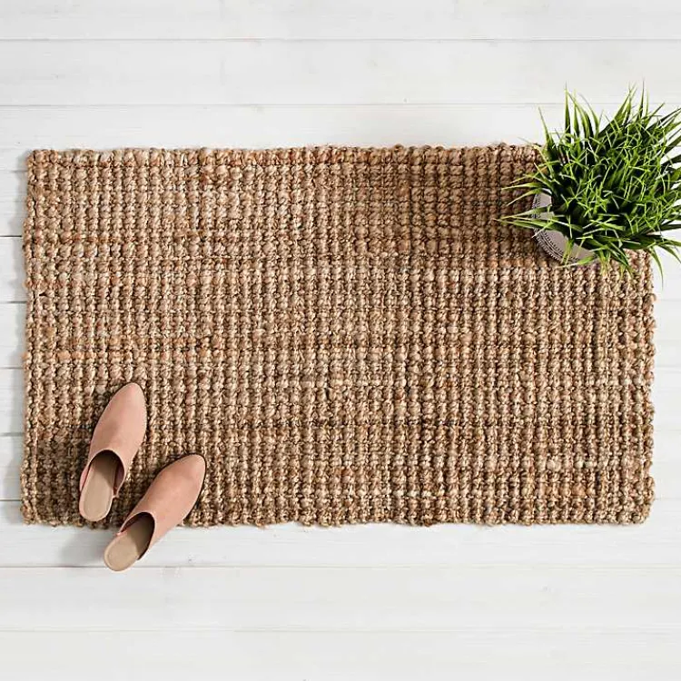 Kirklands Home Handspun Jute Boucle Scatter Rug Brown Best