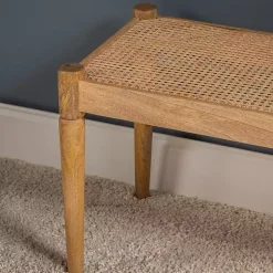 Kirklands Home Handwoven Rattan Cane and Mango Wood Bench Sale