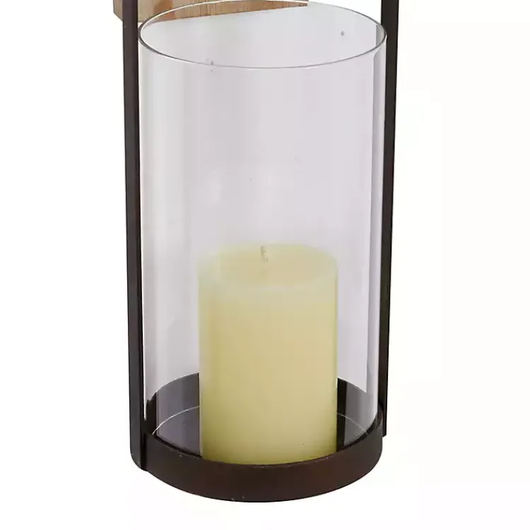 Sconces>Kirklands Home Hanging Lantern Fir Wood and Iron Sconce