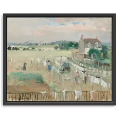 Kirklands Home Hanging the Laundry Out Framed Canvas Art Print Green Sale