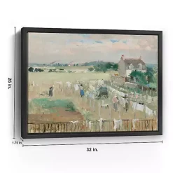 Kirklands Home Hanging the Laundry Out Framed Canvas Art Print Green Sale