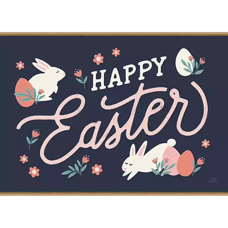 Easter Decorations>Kirklands Home Happy Easter Bunnies Framed Canvas Art Print