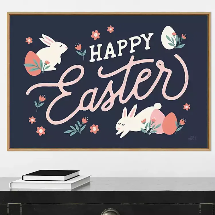 Easter Decorations>Kirklands Home Happy Easter Bunnies Framed Canvas Art Print
