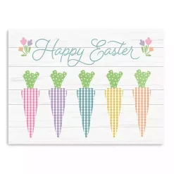 Easter Decorations>Kirklands Home Happy Easter Plaid Carrots Canvas Art Print