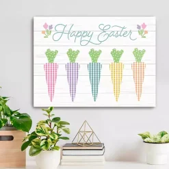 Easter Decorations>Kirklands Home Happy Easter Plaid Carrots Canvas Art Print