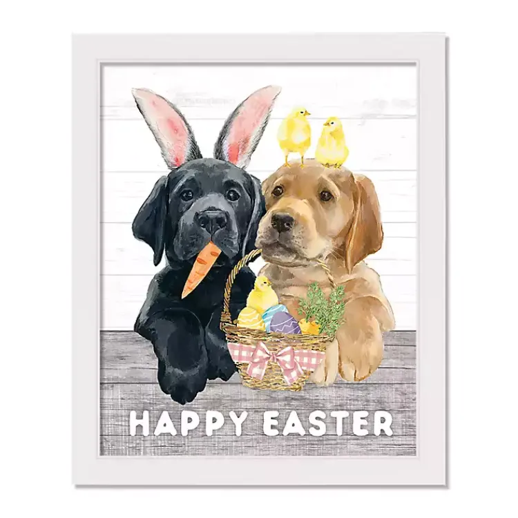 Easter Decorations>Kirklands Home Happy Easter Puppies Framed Canvas Art Print Multi