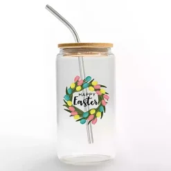 Easter Decorations>Kirklands Home Happy Easter Wreath Glass Tumbler Clear