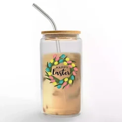 Easter Decorations>Kirklands Home Happy Easter Wreath Glass Tumbler Clear