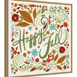 Fall>Kirklands Home Happy Fall Foliage Swirls Framed Wall Art