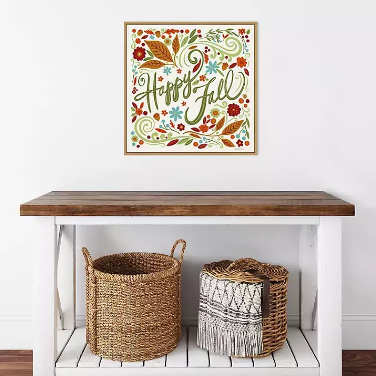 Fall>Kirklands Home Happy Fall Foliage Swirls Framed Wall Art