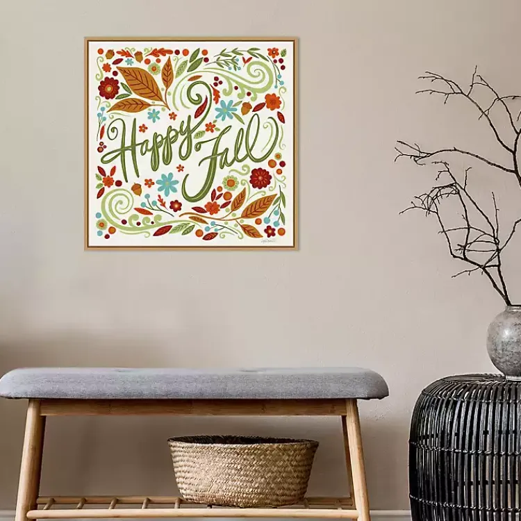 Fall>Kirklands Home Happy Fall Foliage Swirls Framed Wall Art