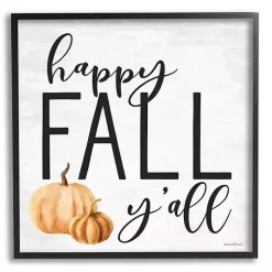 Fall>Kirklands Home Happy Fall Y'all Black Framed Wall Plaque