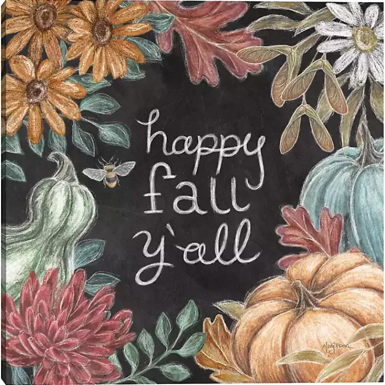 Fall>Kirklands Home Happy Fall, Y'all Chalkboard Canvas Wall Art