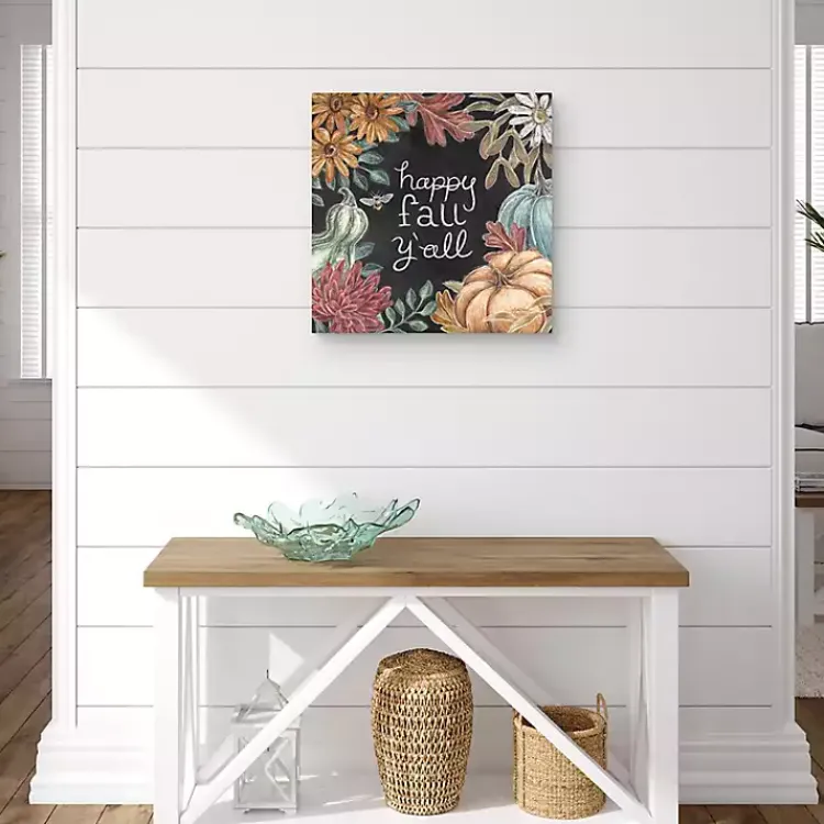 Fall>Kirklands Home Happy Fall, Y'all Chalkboard Canvas Wall Art