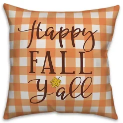 Kirklands Home Happy Fall Y'all Double Sided Outdoor Pillow Orange Outlet