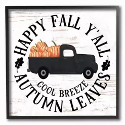 Fall>Kirklands Home Happy Fall Y'all Pumpkin Truck Framed Wall Plaque