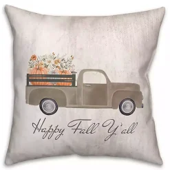 Fall>Kirklands Home Happy Fall Y'all Pumpkin Truck Pillow