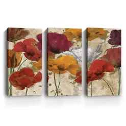Kirklands Home Happy Flowers Canvas Art Prints, Set of 3 Multi Outlet