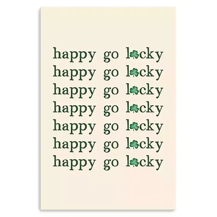 St Patricks Day Decorations>Kirklands Home Happy Go Lucky Canvas Art Print