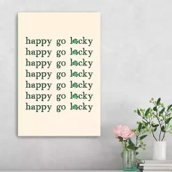 St Patricks Day Decorations>Kirklands Home Happy Go Lucky Canvas Art Print