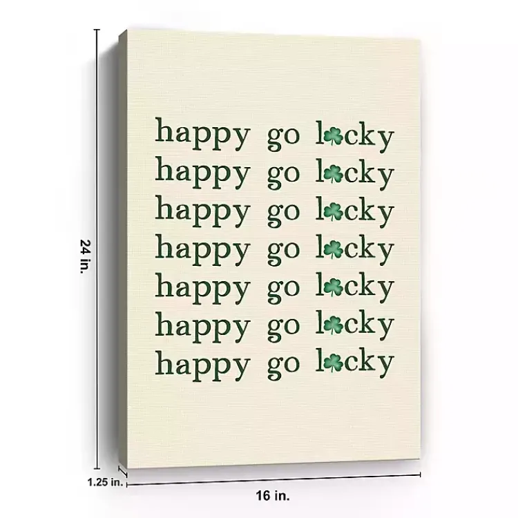 St Patricks Day Decorations>Kirklands Home Happy Go Lucky Canvas Art Print