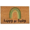 St Patricks Day Decorations>Kirklands Home Happy Go Lucky Doormat