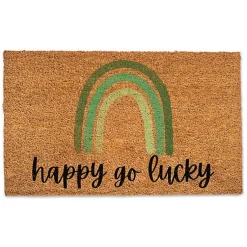 St Patricks Day Decorations>Kirklands Home Happy Go Lucky Doormat