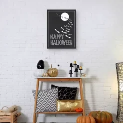 Halloween>Kirklands Home Happy Halloween Bats Canvas Art Print Black