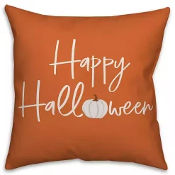 Halloween>Kirklands Home Happy Halloween Double Sided Outdoor Pillow Orange