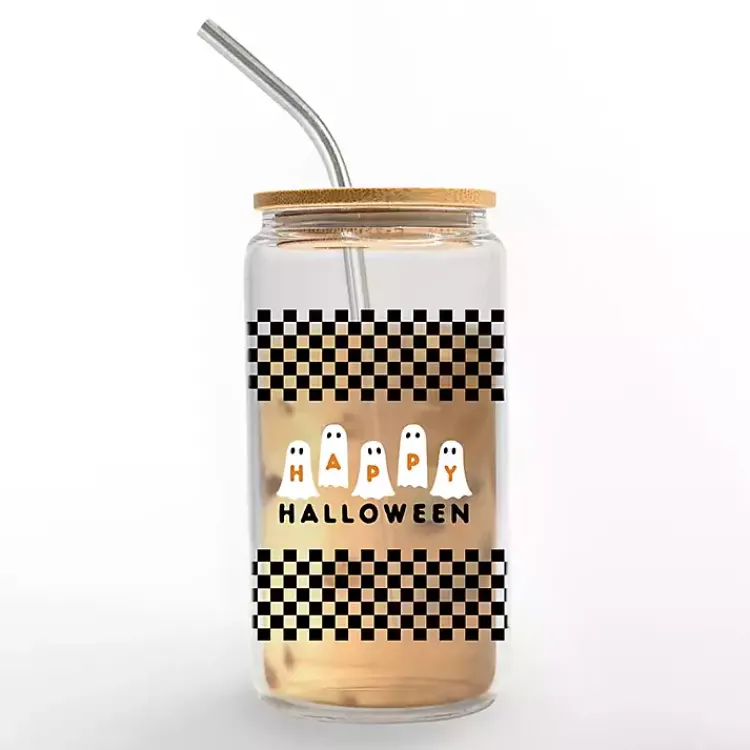 Kirklands Home Happy Halloween Ghosts Checkered Halloween Tumbler Hot
