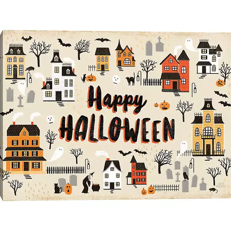 Halloween>Kirklands Home Happy Halloween Town Halloween Wall Art