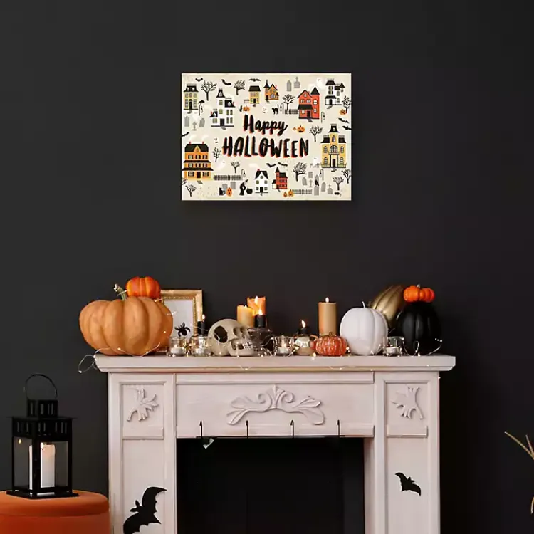 Halloween>Kirklands Home Happy Halloween Town Halloween Wall Art
