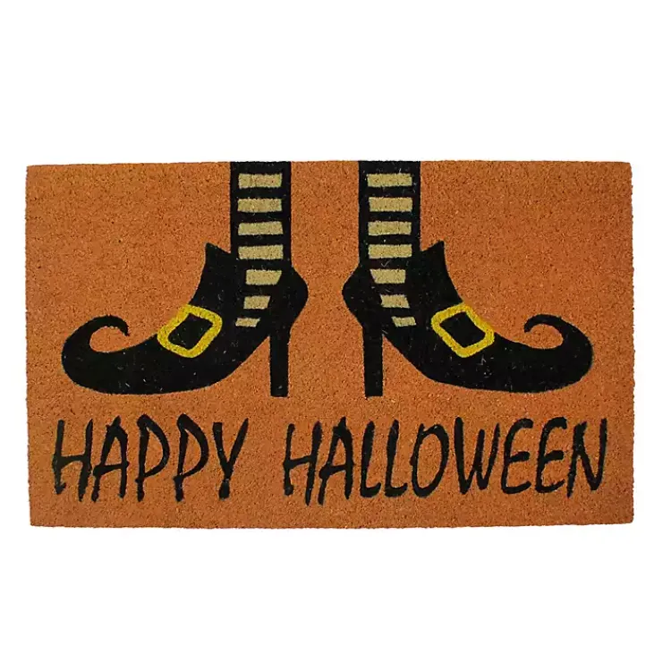 Halloween>Kirklands Home Happy Halloween Witch Feet Doormat